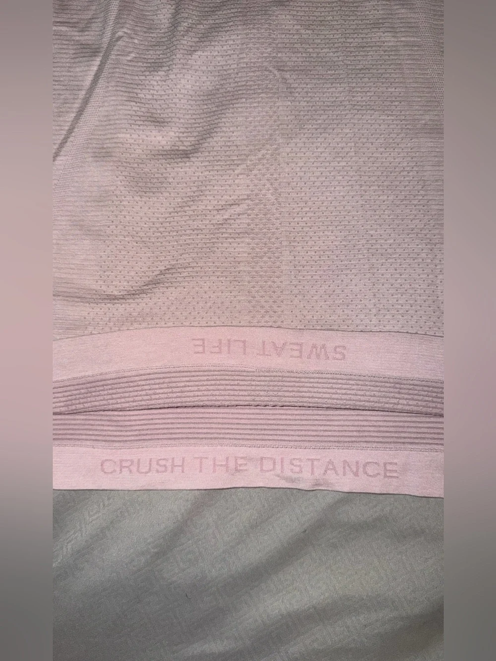 lululemon athletica Pale Pink Racerback Tank with Bright Pink Trim size 10